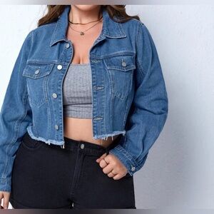Denim crop jean jacket